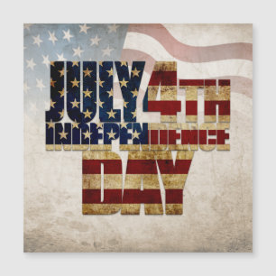 Grunge USA 4. Juli Unabhängigkeitserklärung Grafik Magnetkarte