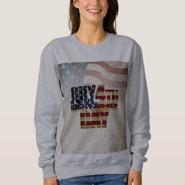 Grunge USA 4. Juli Unabhängigkeitserklärung Grafik Sweatshirt (Vorderseite)