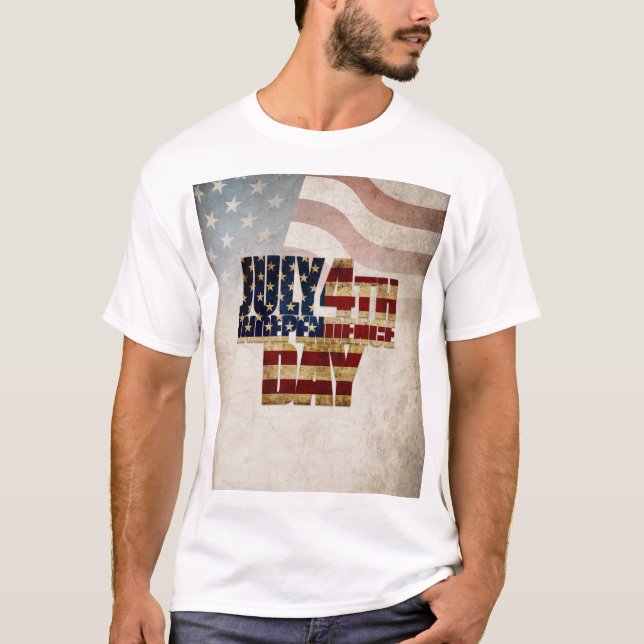 Grunge USA 4. Juli Unabhängigkeitserklärung Grafik T-Shirt (Vorderseite)