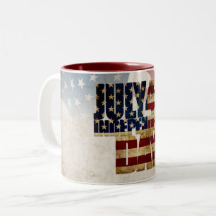 Grunge USA 4. Juli Unabhängigkeitserklärung Grafik Zweifarbige Tasse