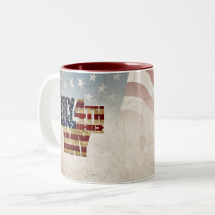 Grunge USA 4. Juli Unabhängigkeitsgrafik Zweifarbige Tasse