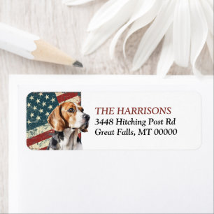 Grunge USA Flag Beagle Dog