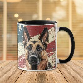Grunge USA Flag Belgisch Malinois Tasse
