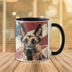 Grunge USA Flag Belgisch Malinois Tasse
