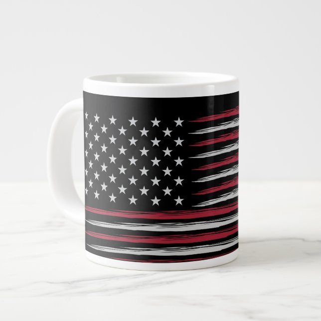 Grunge USA flag Jumbo-Tasse (Vorderseite Links)