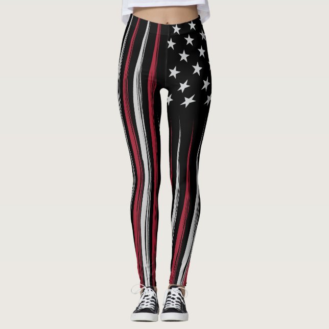 Grunge USA flag Leggings (Vorderseite)