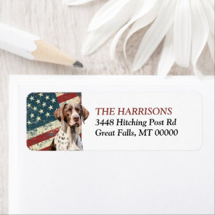 Grunge USA-Flagge Deutsch Drahthaar Hund