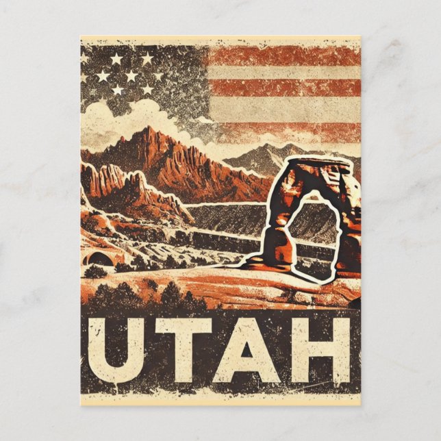 Grunge Utah Postkarte (Vorderseite)