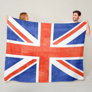 Grunge Vereinigtes Königreich Flagge Fleecedecke