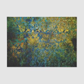 Grunge, Vintag, Damast, Moos, Grün, Muster, mit Seidenpapier