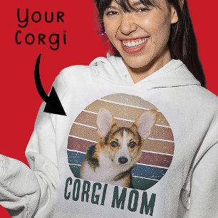 Grunge Vintage abgenutzt Haustier Foto Corgi Hunde Hoodie