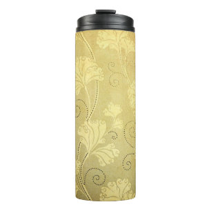 Grunge Vintage Blume Muster. Thermosbecher
