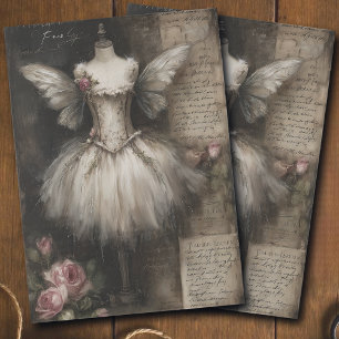 Grunge Vintage-Feenkostüm Decoupage Seidenpapier