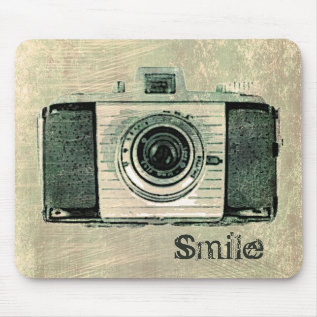Grunge-Vintage Kamera Mousepad (Vorne)