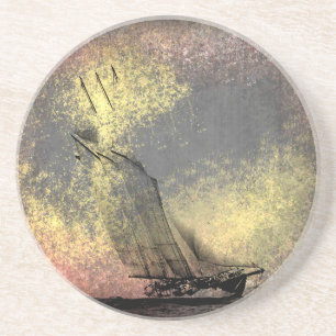 Grunge Vintage Rennjacht Sandstein Untersetzer