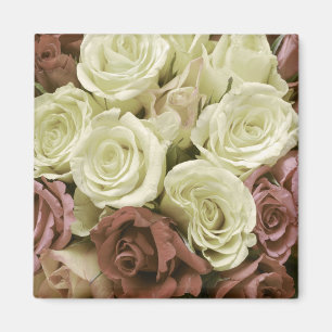Grunge Vintage Retro-Rose Foto Blume Florenz Magnet