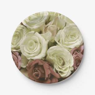 Grunge Vintage Retro-Rose Foto Blume Florenz Pappteller