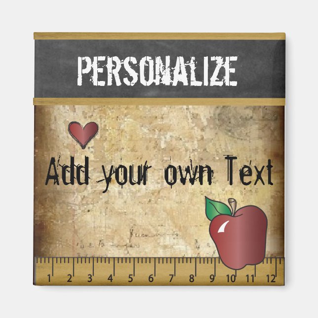 Grunge Vintage rustikale Lehrergestaltung Magnet (Vorne)