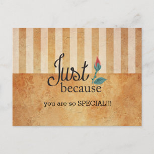 Grunge Vintage Streifen   Nur weil Postkarte