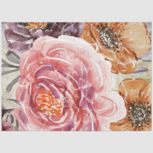 Grunge Vintages Blumendekoupage Tissue Paper Seidenpapier