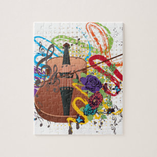 Grunge Violin Illustration Puzzle