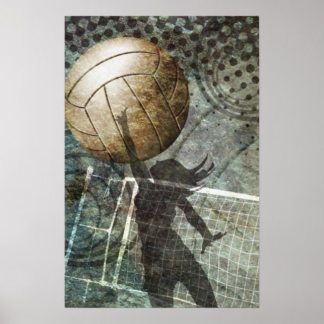 Grunge Volleyball Poster (Vorne)