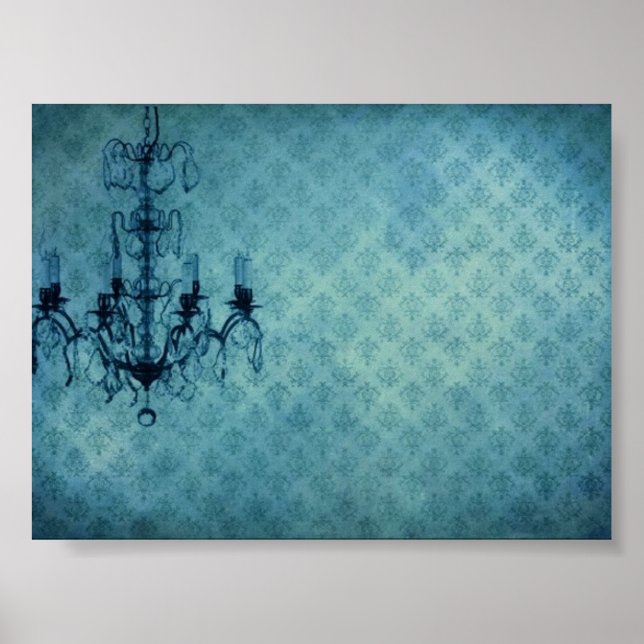 Grunge Wallpaper Chandelier 3 Poster (Vorne)