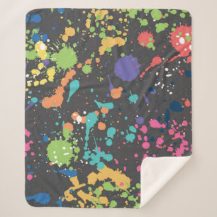 Grunge Wasserfarbe: Farbenfrohe Flecken Muster. Sherpadecke