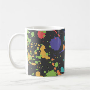 Grunge-Wasserfarbe: Farbige Flecken Muster. Kaffeetasse