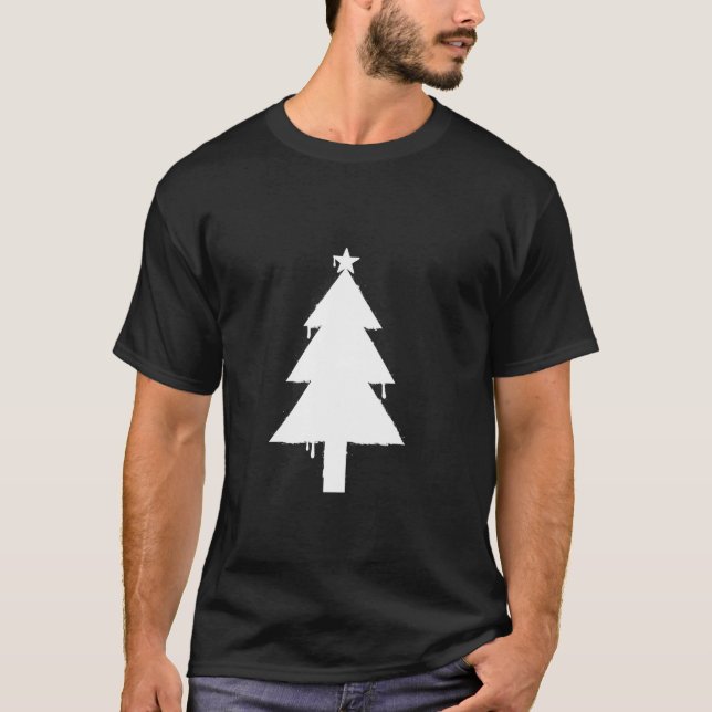 Grunge Weihnachtsbaumurlaub zum Party T-Shirt (Vorderseite)