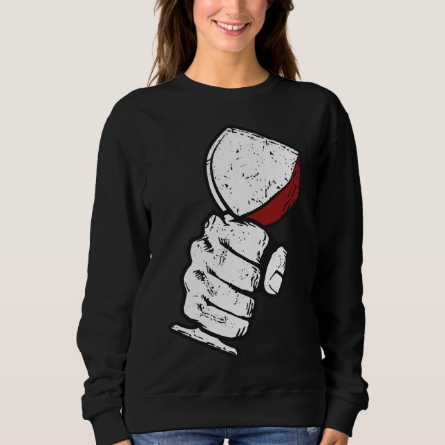 Grunge Weinglas Sweatshirt (Vorderseite)