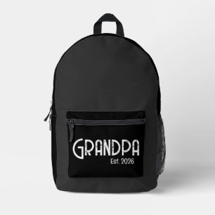 Grunge-Weißbuchstaben Established Opa Bedruckter Rucksack