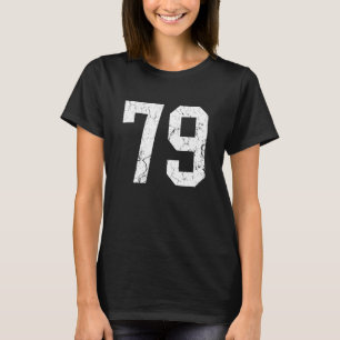 Grunge Weiße Nummer 79 Jersey Uniform Spieler Fan T-Shirt