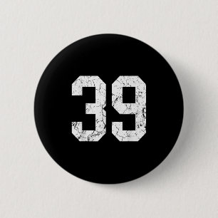 Grunge Weiße Zahl Jersey Uniform Spieler Fan Button