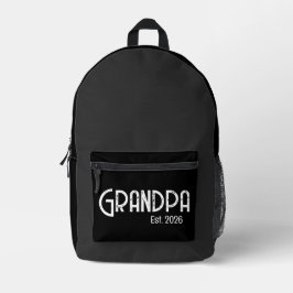 Grunge White Letters Established Grandpa Bedruckter Rucksack