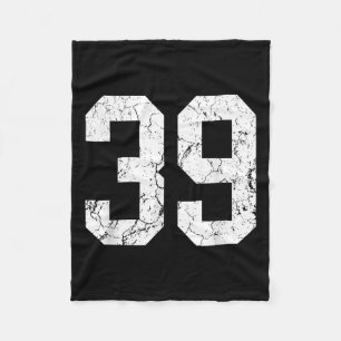 Grunge White Number Jersey Uniform Player Fan Fleecedecke