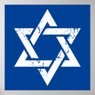 Grunge White Star von David Poster