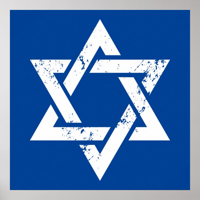 Grunge White Star von David Poster (Vorne)