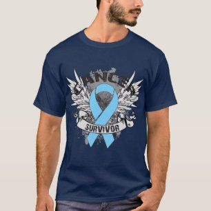 Grunge Winged Ribbon Prostatakrebsüberlebung T-Shirt
