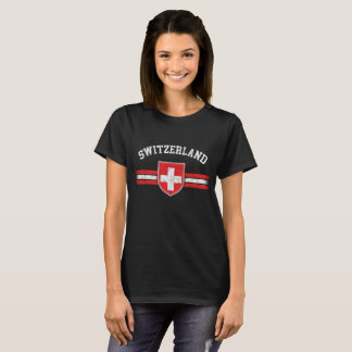 Grunge Worn Look Switzerland Flag T - Shirt
