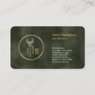 Grunge Wrench Icon Auto Mechanische Visitenkarte