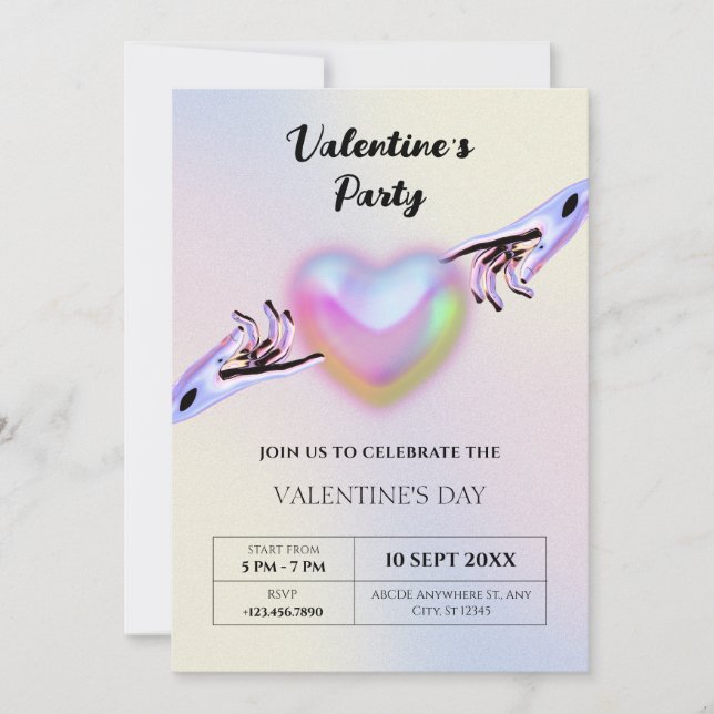 Grunge y2k Herz Einladung (Vorderseite)