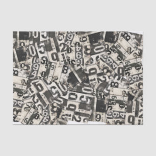 Grunge Zahlen Decoupage Scrapbook Collage Geschenk Seidenpapier