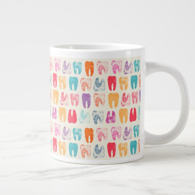 Grunge-Zahnmuster Jumbo-Tasse (Rechts)