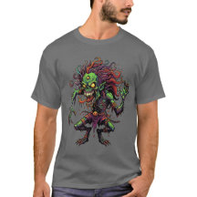 Grunge-Zombie-Schädel-Horror-Graffiti-T-Shirt