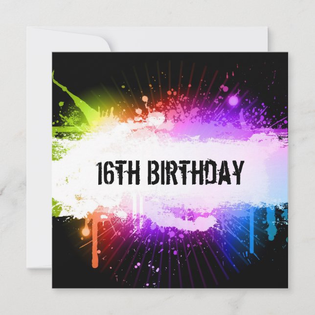 Grunge zum Geburtstag Einladung (Vorderseite)