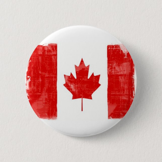 GrungeCanadianFlag-Fahrwerk Button (Vorderseite)
