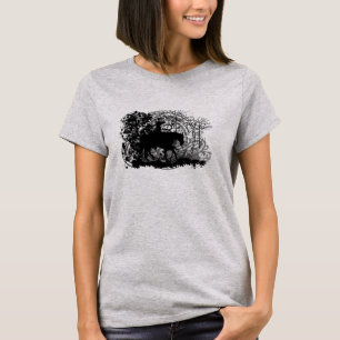 Grunged CowGirl Riding Pferd Thru Trees T-Shirt