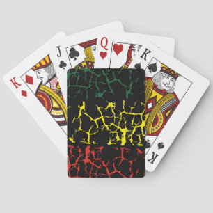 Grüngelb. Rot Spielkarten