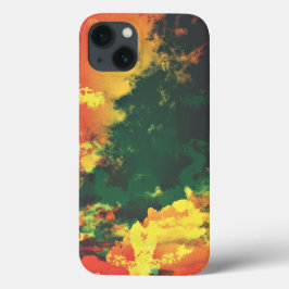 Grüngelbe rote Wolke abstrakte digitale Kunstgesta Case-Mate iPhone Hülle